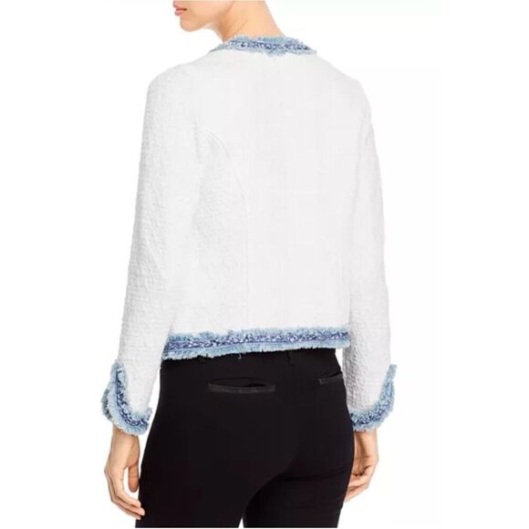 Nic+Zoe Bright Side Knit Jacket S denim fringe beachy - Picture 2 of 10